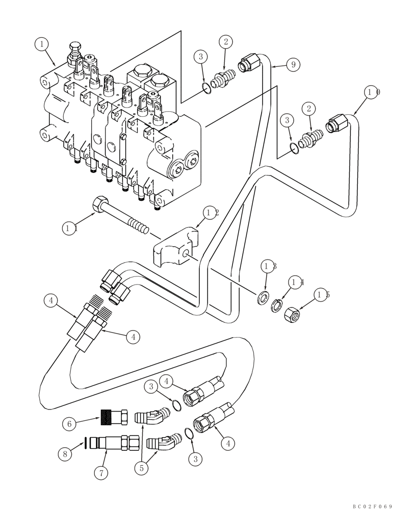 Схема запчастей Case 95XT - (08-21) - HYDRAULIC SYSTEM - BACKHOE SUPPLY AND RETURN (NORTH AMERICA) (08) - HYDRAULICS