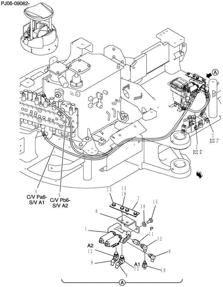 Схема запчастей Case CX50B - (163-72[1]) - CONTROL LINES, REMOTE PROPORTIONAL, ANGLE DOZER (86) - DOZER