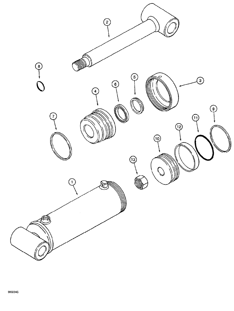 Схема запчастей Case 760 - (08-082) - BACKFILL BLADE ANGLE CYLINDER (35) - HYDRAULIC SYSTEMS