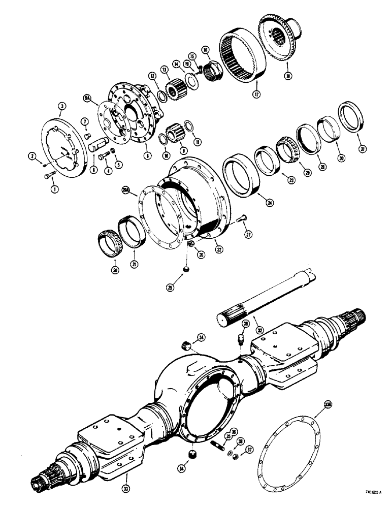 Схема запчастей Case 825 - (122) - TRANSMISSION, TRANSMISSION PUMP AND CONTROL VALVE (03) - TRANSMISSION