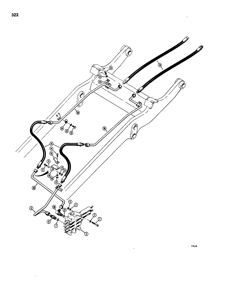 Схема запчастей Case W20 - (322) - CLAM BUCKET HYDRAULIC CIRCUIT (08) - HYDRAULICS