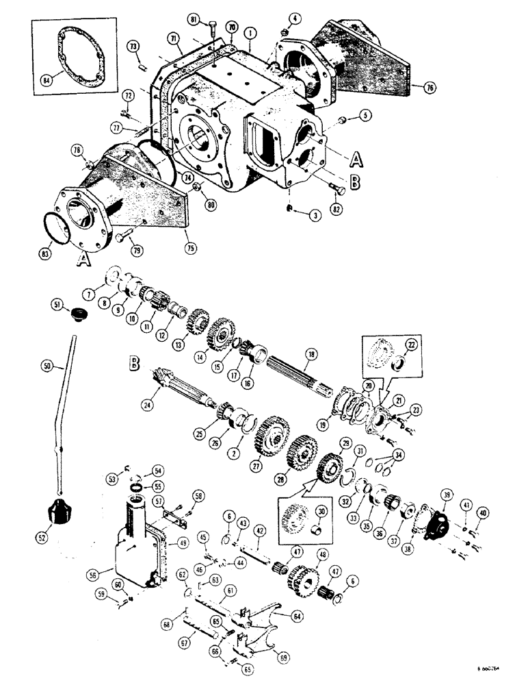 Схема запчастей Case 310G - (054) - D33504 TRANSMISSION - DIFFERENTIAL AND FINAL DRIVE SPACERS, USED BEFORE TRANS. SN 6266E (03) - TRANSMISSION