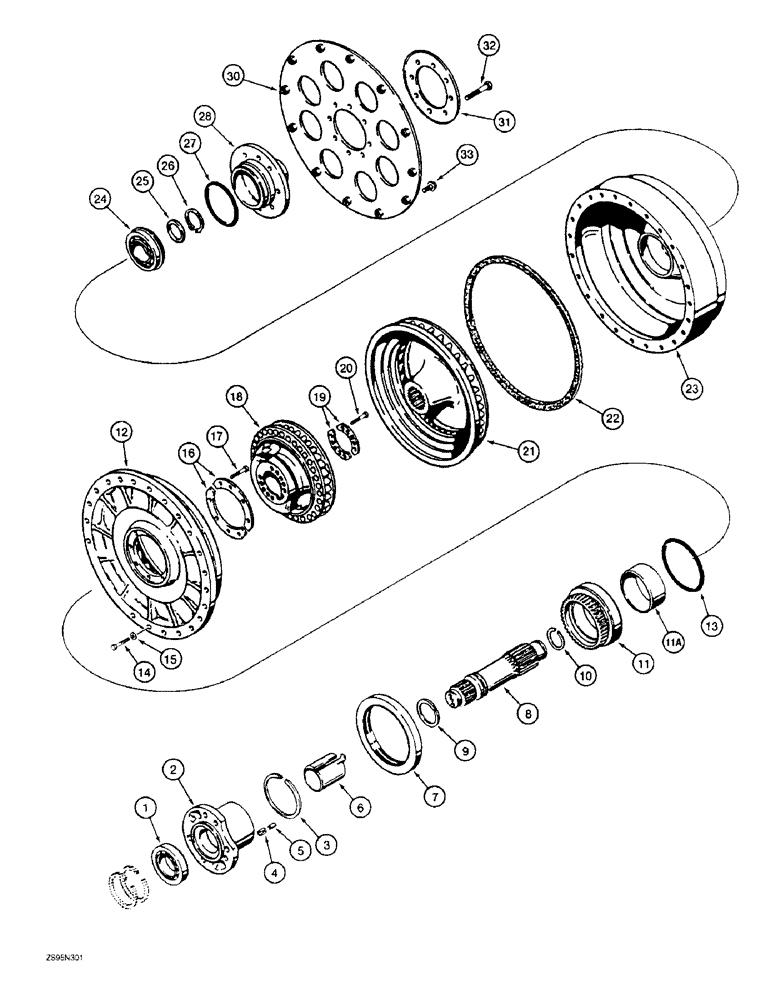 Схема запчастей Case 1155E - (6-06) - TORQUE CONVERTER, SHAFT, IMPELLER, AND TURBINE (06) - POWER TRAIN