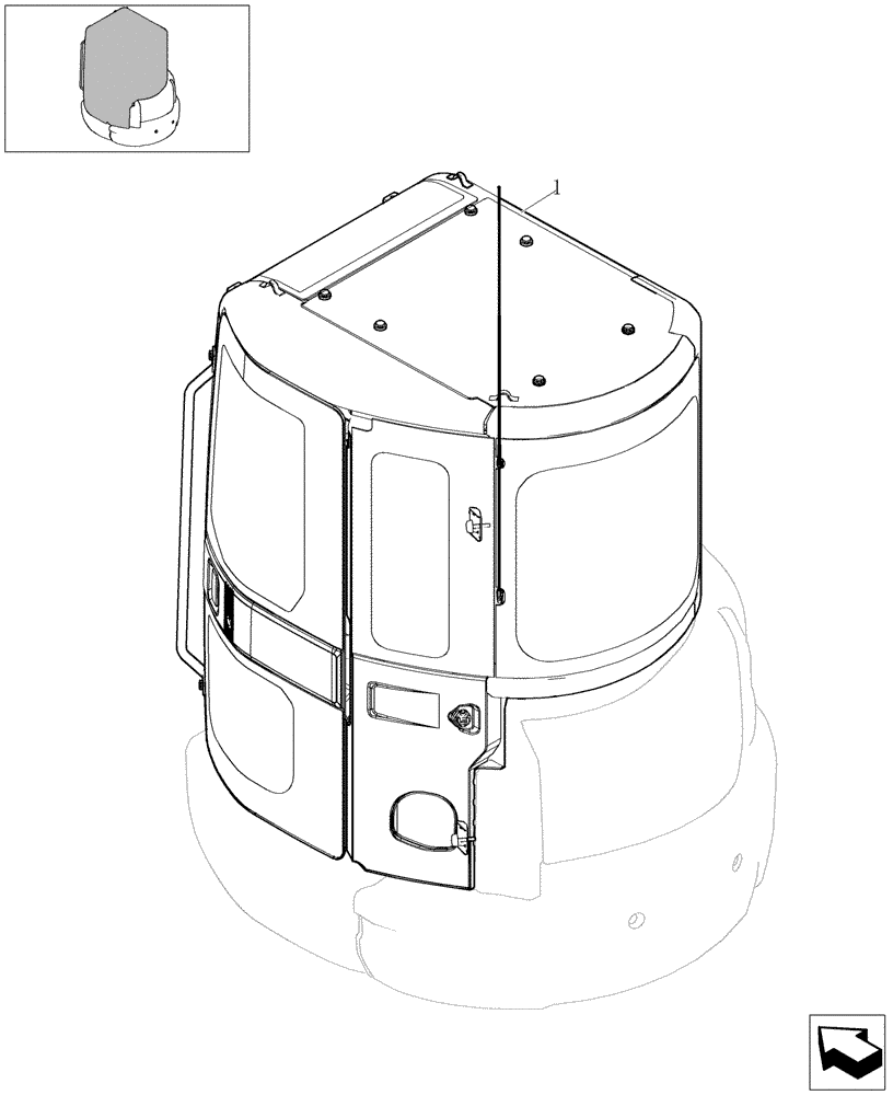 Схема запчастей Case CX27B - (1.250[04]) - CAB (01) - Section 1