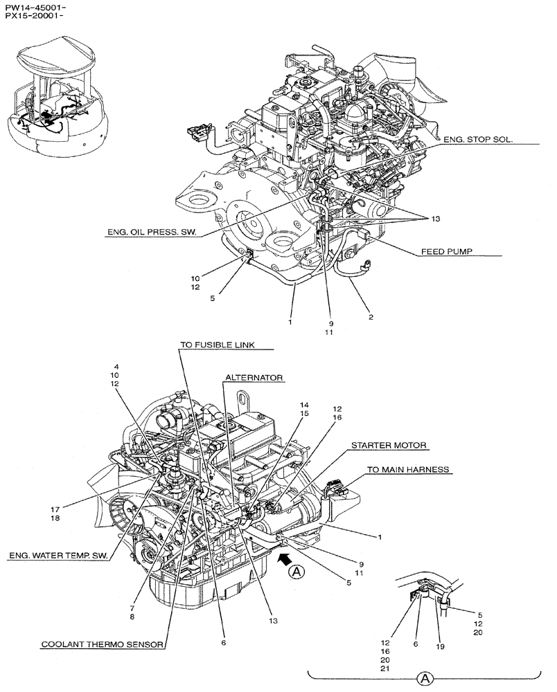 Схема запчастей Case CX31B - (01-080) - HARNESS ASSY, ENGINE (55) - ELECTRICAL SYSTEMS