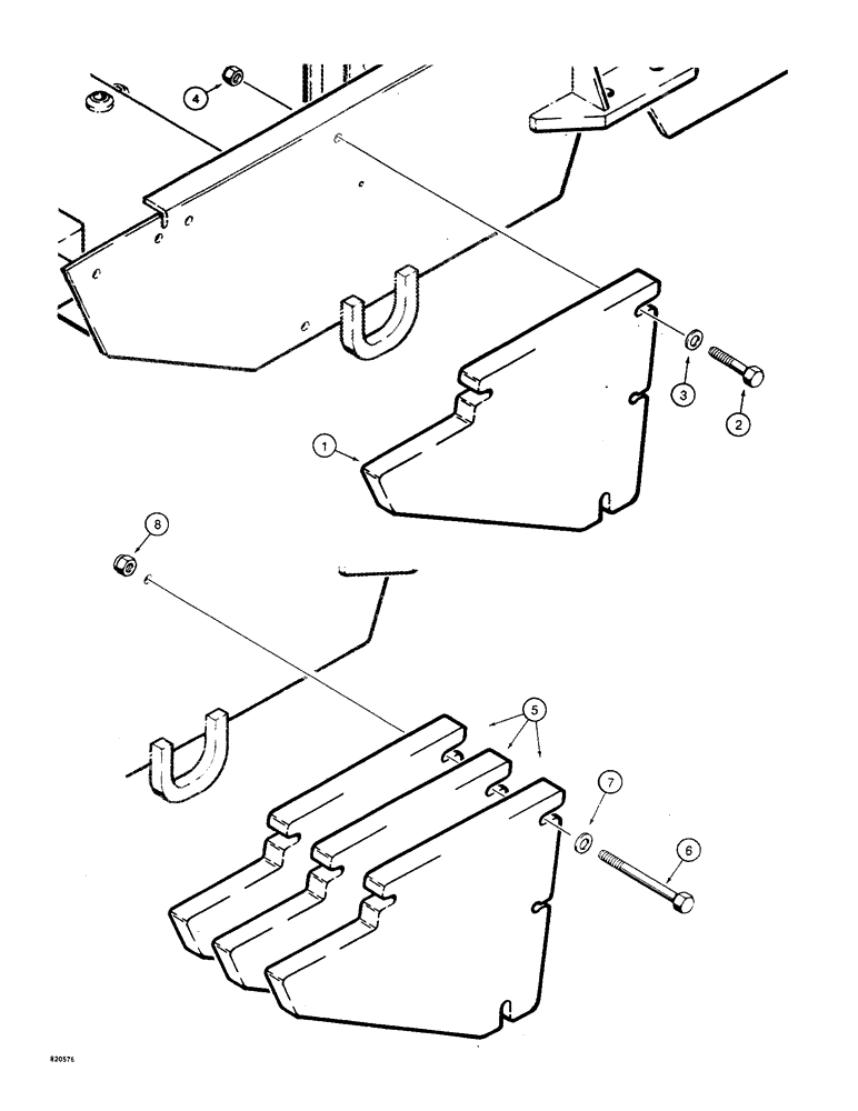 Схема запчастей Case W4 - (184) - REAR COUNTERWEIGHTS, LOADER AND FORKLIFT, LOADER COUNTERWEIGHTS, FORKLIFT COUNTERWEIGHTS (09) - CHASSIS/ATTACHMENTS