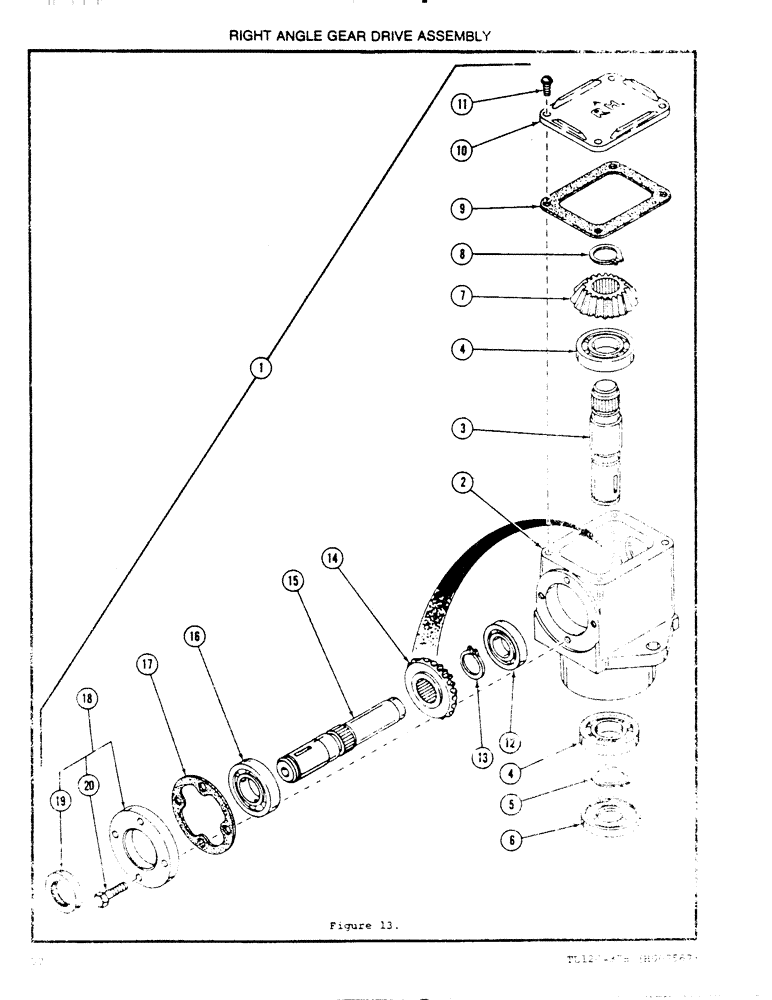 Схема запчастей Case 120 - (30) - RIGHT ANGLE GEAR DRIVE ASSEMBLY 