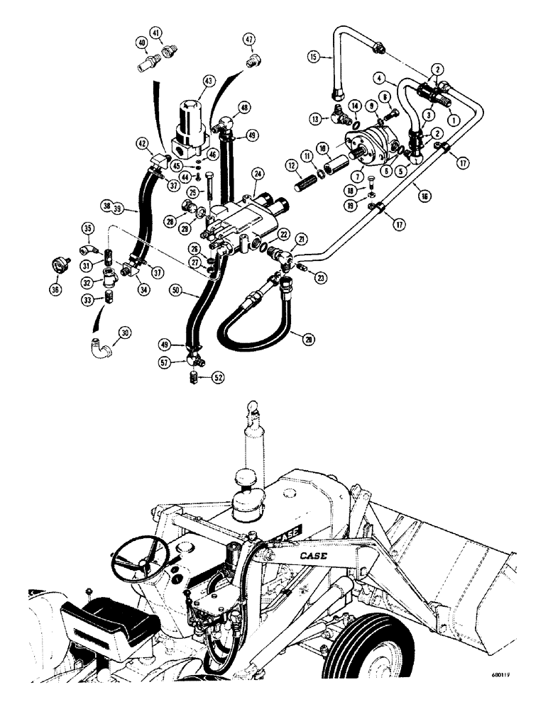 Схема запчастей Case 23 - (016) - LOADER PRIMARY HYDRAULICS 