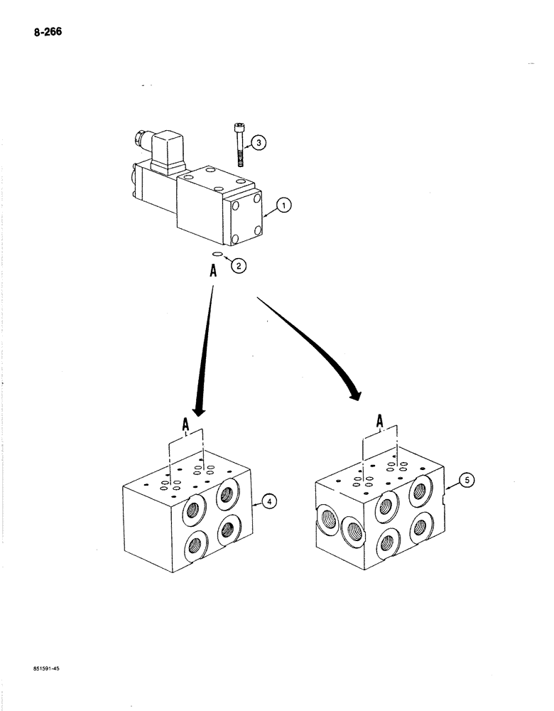 Схема запчастей Case 170B - (8-266) - SOLENOID CONTROL VALVE - 35 BAR, P.I.N. 74341 THROUGH 74456 (08) - HYDRAULICS