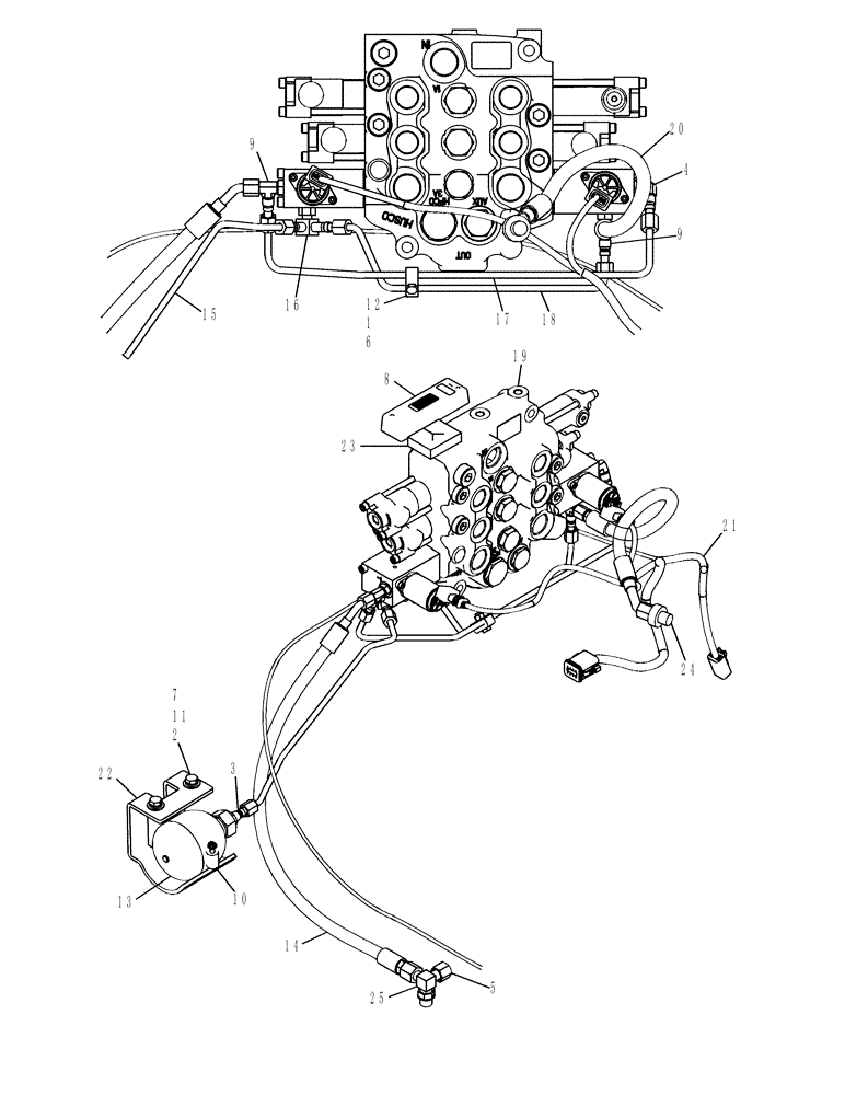 Схема запчастей Case 435 - (08-12[3]) - EH PROPORTIONAL AUX PILOT CONTROL (08) - HYDRAULICS