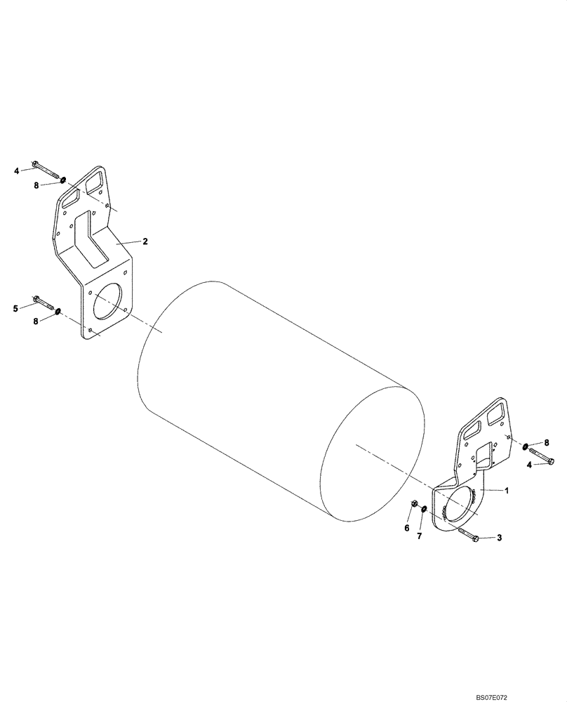 Схема запчастей Case DV201 - (12-70/1[02]) - ROLLER MOUNTING (GROUP 70/1) (09) - CHASSIS/ATTACHMENTS