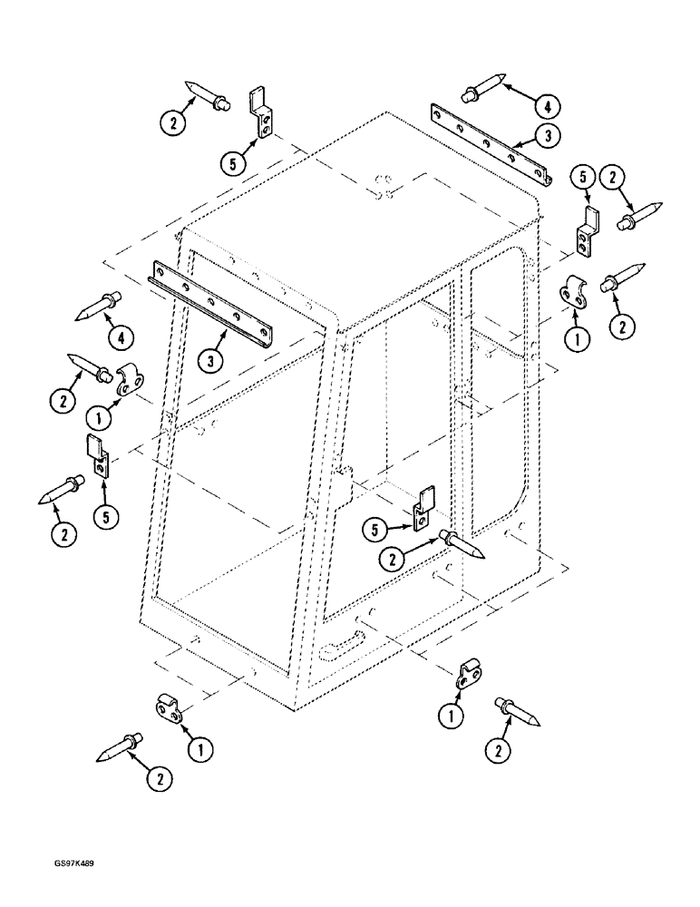 Схема запчастей Case 170C - (9-108) - CAB ANTI-VANDALISM GUARDS, GUARD MOUNTING PARTS (09) - CHASSIS