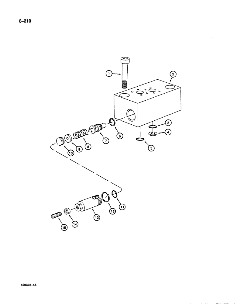 Схема запчастей Case 125B - (8-210) - ATTACHMENT CONTROL VALVE, CIRCUIT RELIEF VALVE, P.I.N. 74251 THRU 74963, 21801-21868, 26801 & AFT (08) - HYDRAULICS