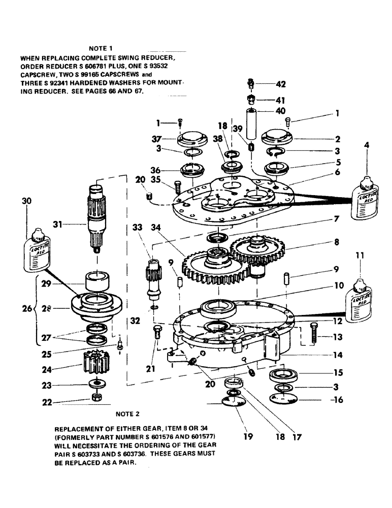 Схема запчастей Case 50 - (062) - SWING REDUCER, (USED ON UNITS WITH SERIAL NUMBER 550 THRU 645) (35) - HYDRAULIC SYSTEMS