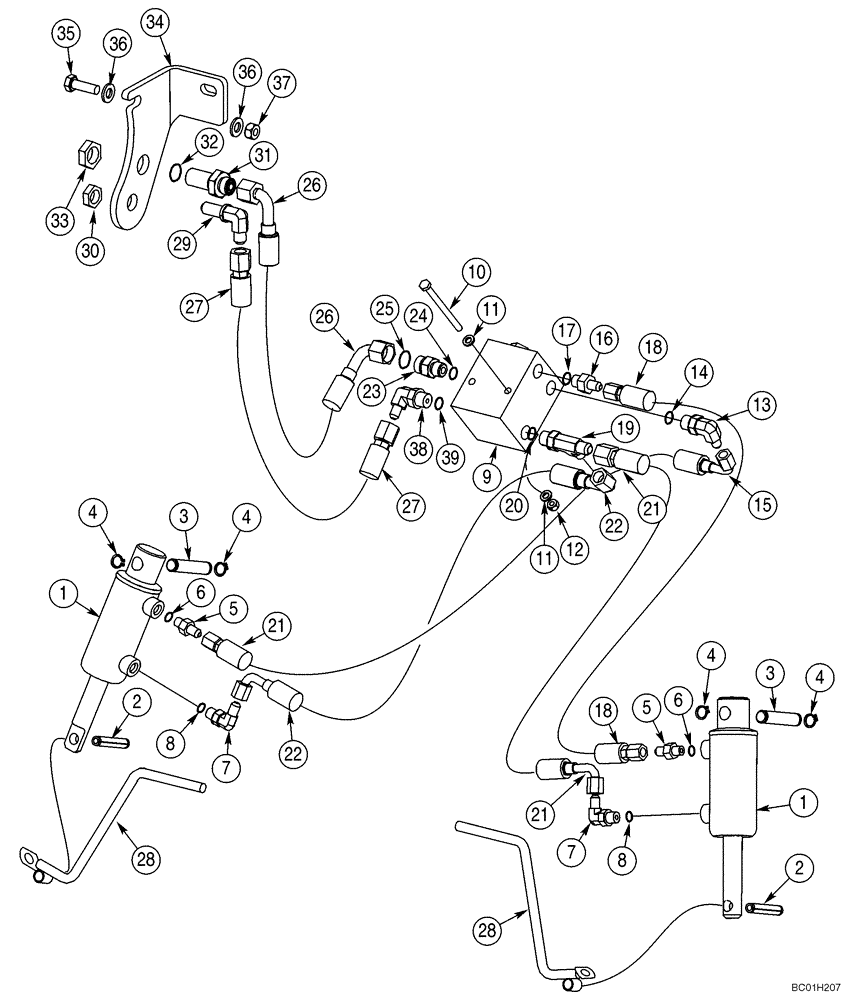 Схема запчастей Case 70XT - (08-09) - HYDRAULICS - COUPLER SYSTEM (08) - HYDRAULICS