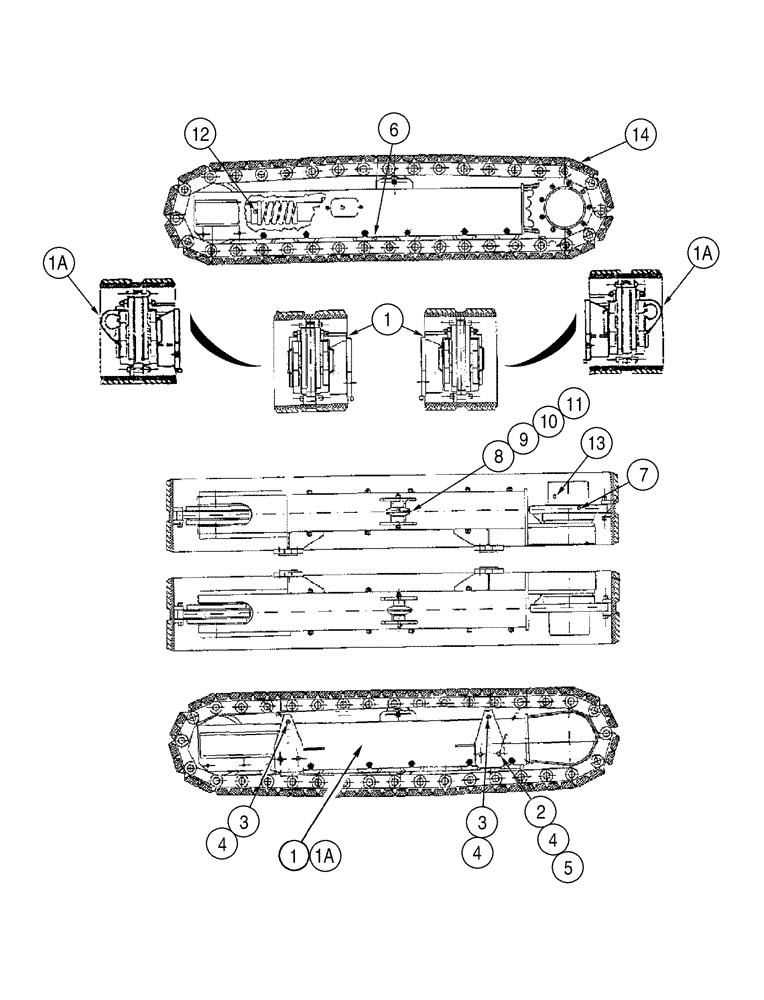 Схема запчастей Case 6030 - (05-01) - UNDERCARRIAGE TRACK (11) - TRACKS/STEERING