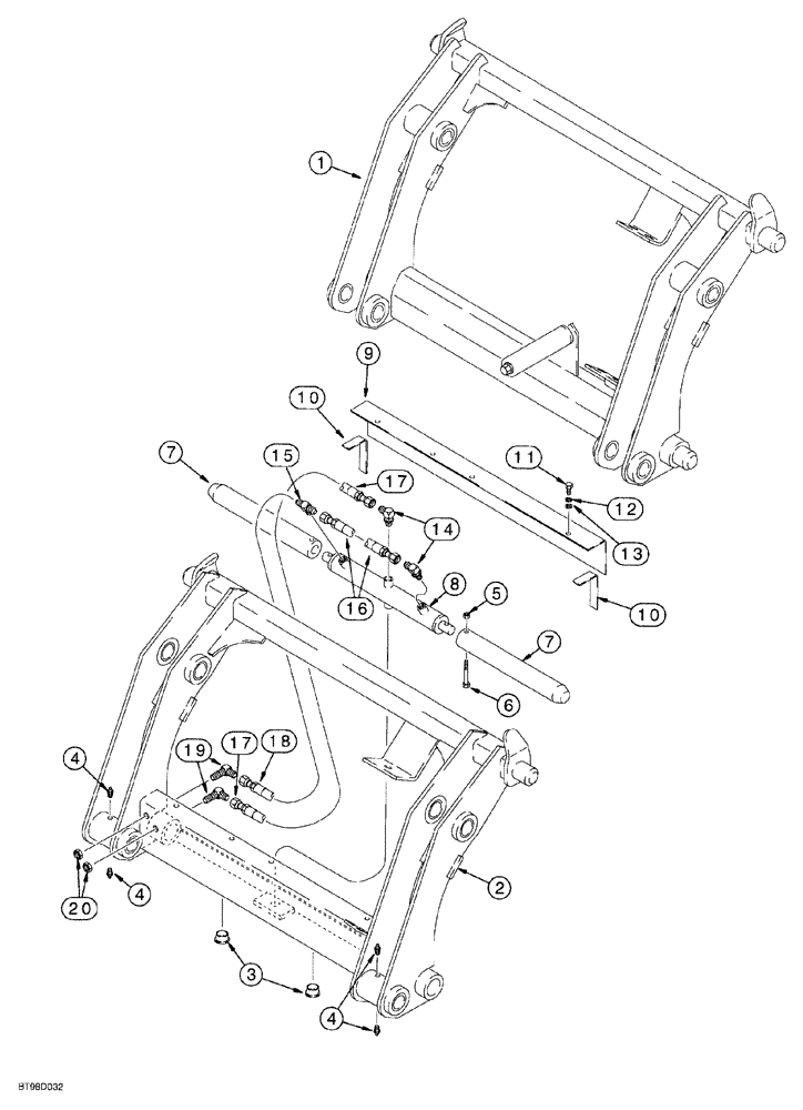 Схема запчастей Case 580SL - (9-022) - TOOL QUICK COUPLERS TOOL QUICK COUPLER MANUAL (09) - CHASSIS/ATTACHMENTS