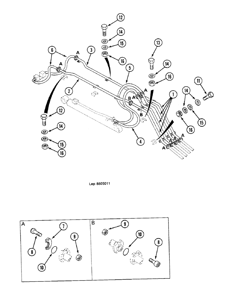 Схема запчастей Case 688C - (8G-018) - MOBILE SECTION HYDRAULIC CIRCUIT (REMOTE-CONTROLLED BOOM), (-XXXXX) (07) - HYDRAULIC SYSTEM