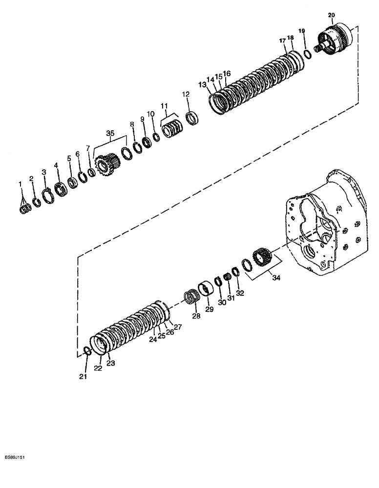 Схема запчастей Case 689G - (06-42) - TRANSMISSION COMPONENTS, REVERSE AND SECOND CLUTCH (06) - POWER TRAIN