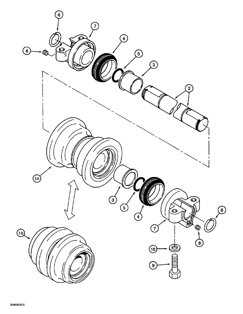 Схема запчастей Case 9030B - (5-16) - TRACK ROLLERS, ALL MODELS EXCEPT TIMBER KING MODELS (11) - TRACKS/STEERING