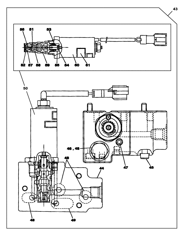 Схема запчастей Case CX300C - (08-107-00[01]) - HIGH PRESSURE PUMP - SOLENOID VALVE - STANDARD (08) - HYDRAULICS