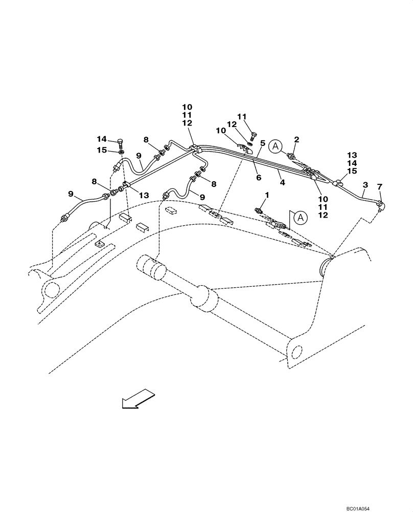 Схема запчастей Case CX160 - (09-35) - LUBRICATION CIRCUIT - BOOM (09) - CHASSIS/ATTACHMENTS