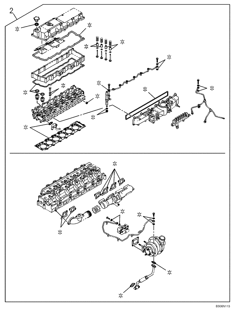 Схема запчастей Case CX290B - (02-08) - PACKAGE SEALS - ENGINE (02) - ENGINE