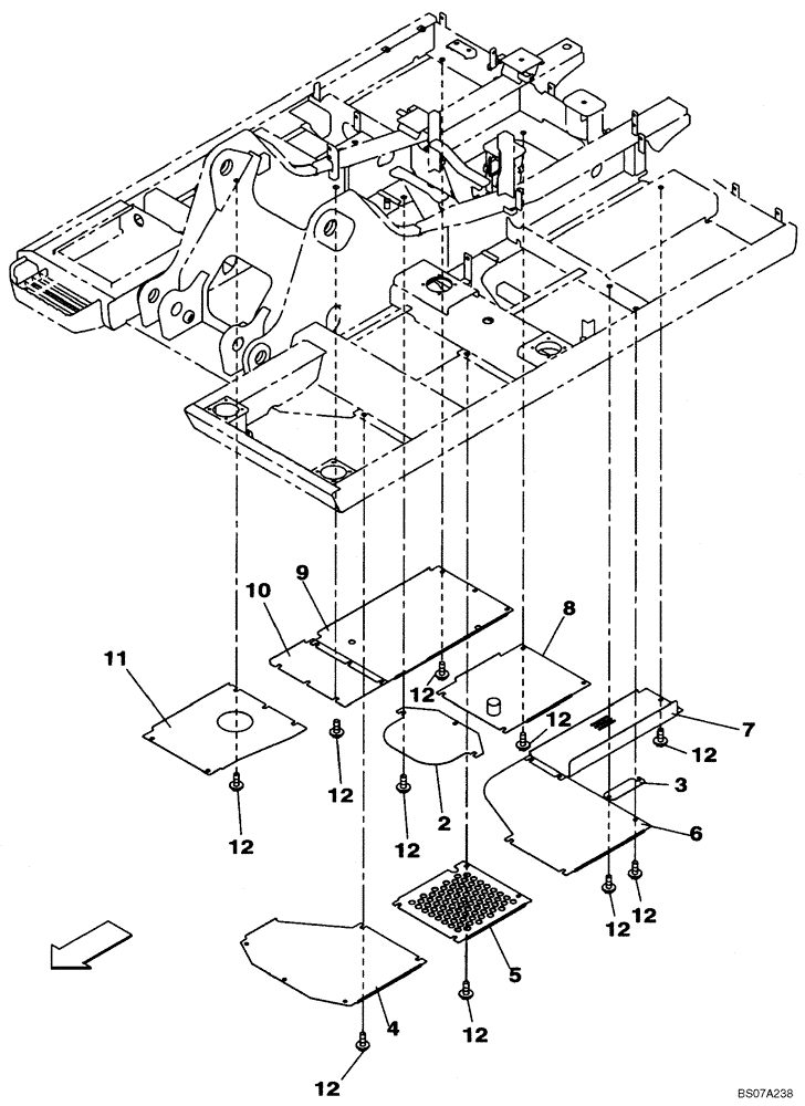 Схема запчастей Case CX160B - (09-03) - TURNTABLE - ACCESS COVERS (09) - CHASSIS/ATTACHMENTS