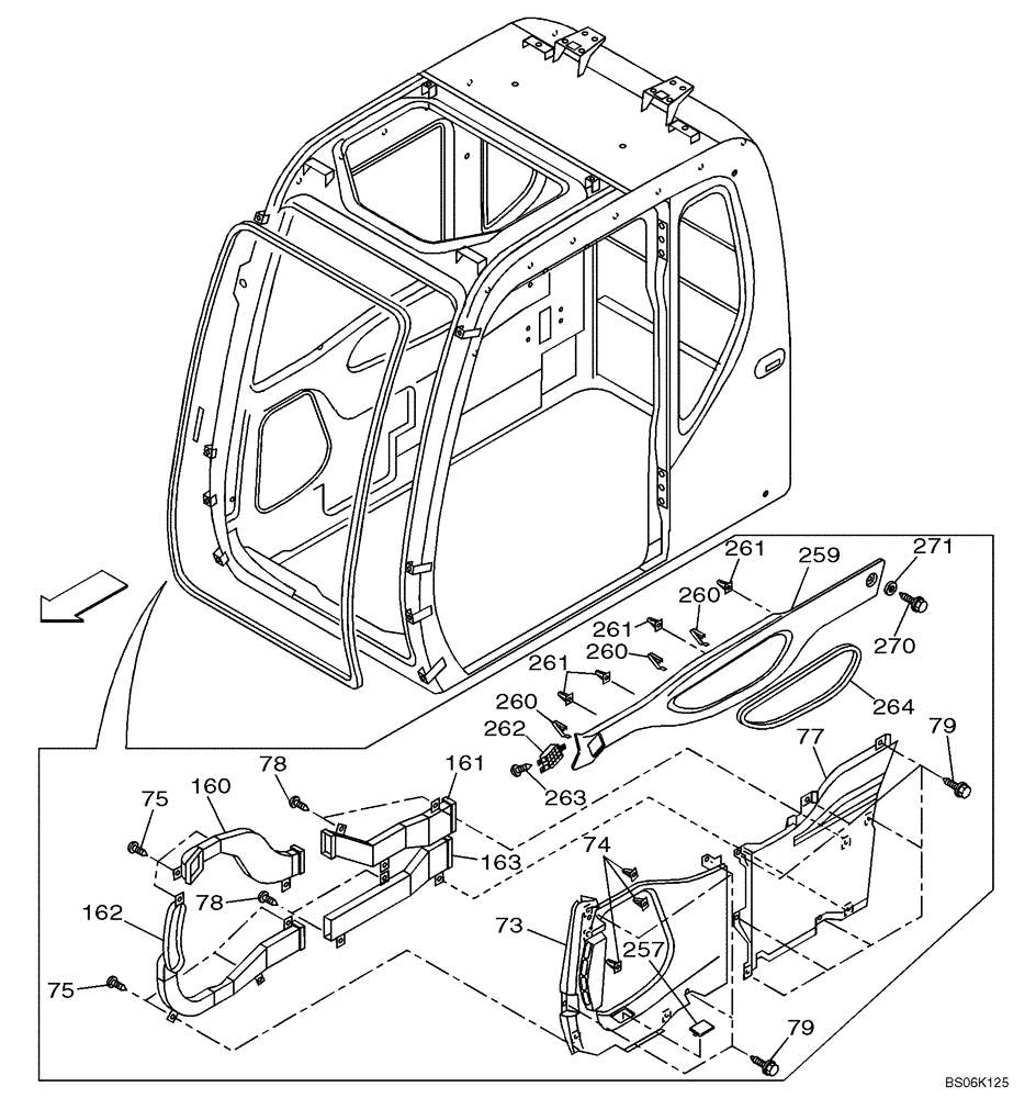 Схема запчастей Case CX460 - (09-27) - CAB - DUCTS AND TRIM (09) - CHASSIS/ATTACHMENTS