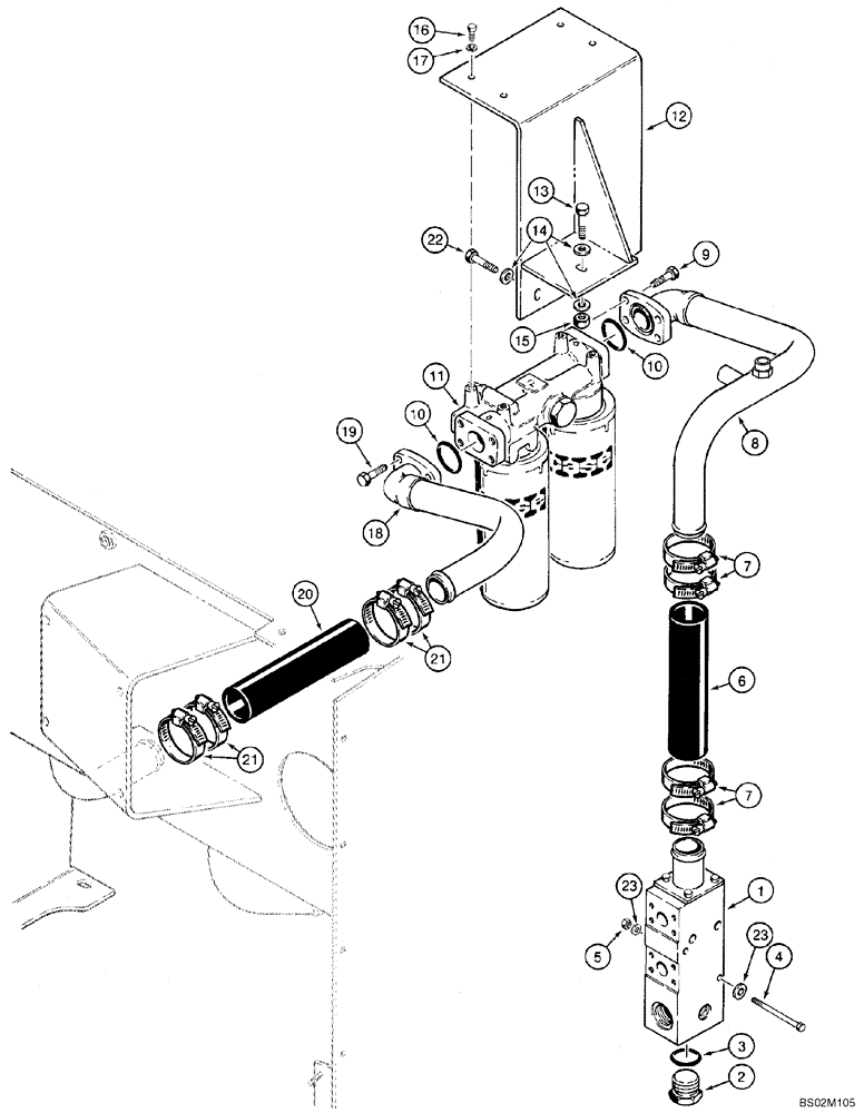 Схема запчастей Case 921C - (08-03) - HYDRAULICS - VALVE, BYPASS TO FILTER (08) - HYDRAULICS