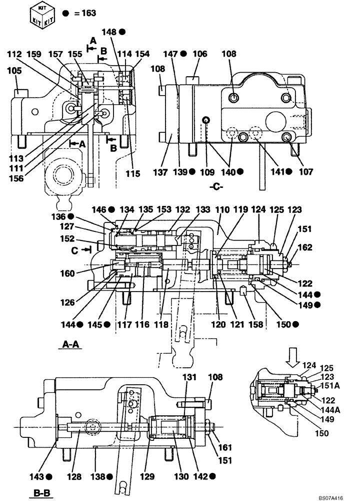 Схема запчастей Case CX330 - (08-103-00[01]) - HIGH PRESSURE PUMP - REGULATOR (STANDARD) (08) - HYDRAULICS