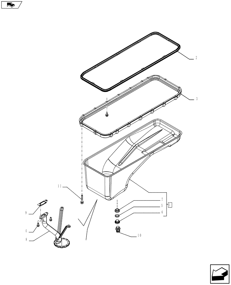 Схема запчастей Case F4HFE413H A007 - (10.102.01) - ENGINE OIL SUMP (2853893) (10) - ENGINE