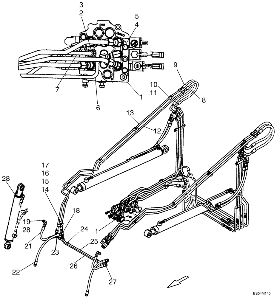 Схема запчастей Case 440CT - (08-01A) - HYDRAULICS - TILT (08) - HYDRAULICS