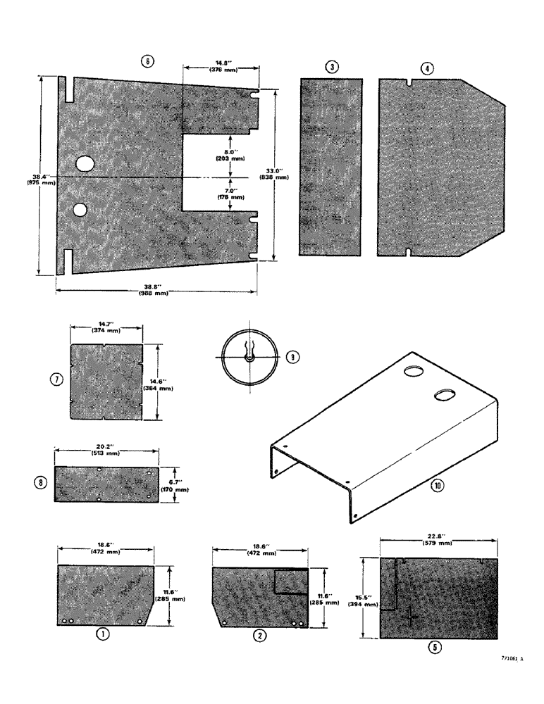 Схема запчастей Case 350 - (430) - NOISE REDUCTION PADS (05) - UPPERSTRUCTURE CHASSIS