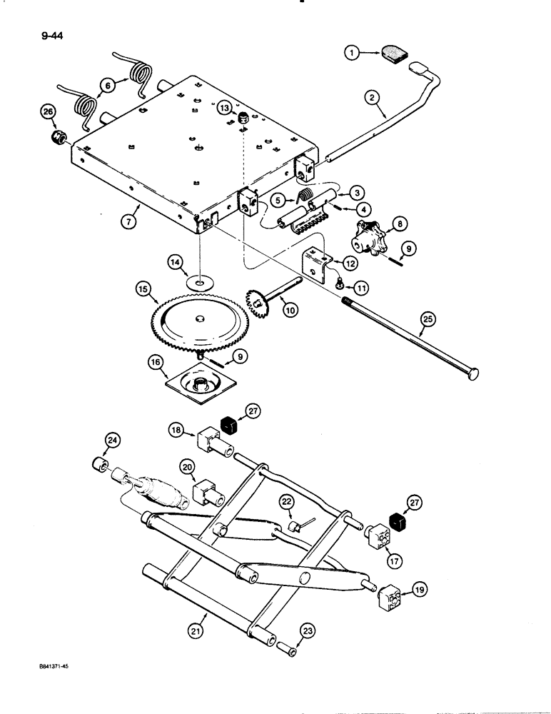 Схема запчастей Case W30 - (9-44) - SUSPENSION SEATS (09) - CHASSIS/ATTACHMENTS