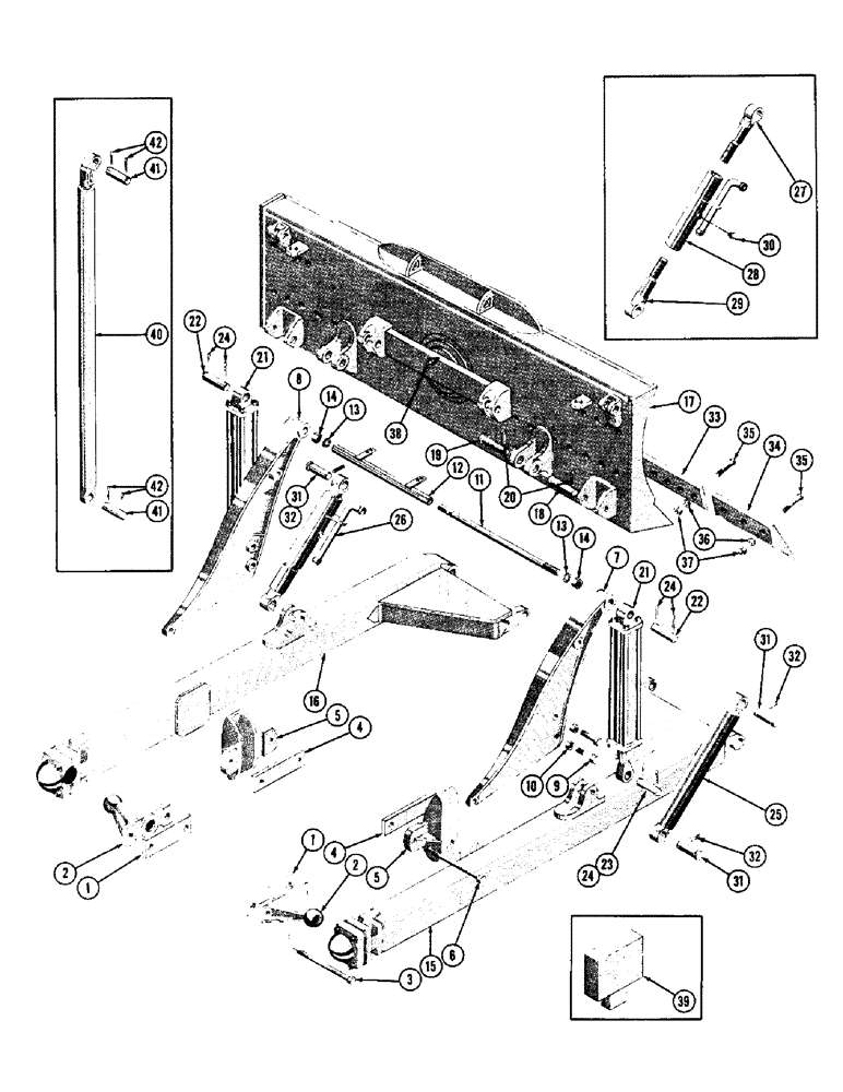 Схема запчастей Case 600 - (166) - MECHANICAL BULLDOZER INSTALLATION, MECHANICAL CROWN AND TILT DOZER INSTALLATION (05) - UPPERSTRUCTURE CHASSIS