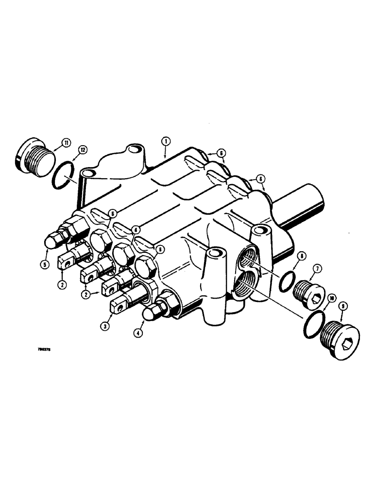 Схема запчастей Case 350B - (214) - FOUR SPOOL CONTROL VALVE, DOZER MODELS (07) - HYDRAULIC SYSTEM