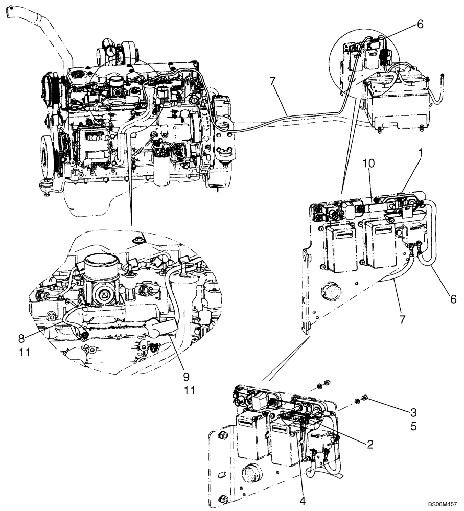 Схема запчастей Case 1150K - (04-20) - GRID HEATER - CABLES (04) - ELECTRICAL SYSTEMS