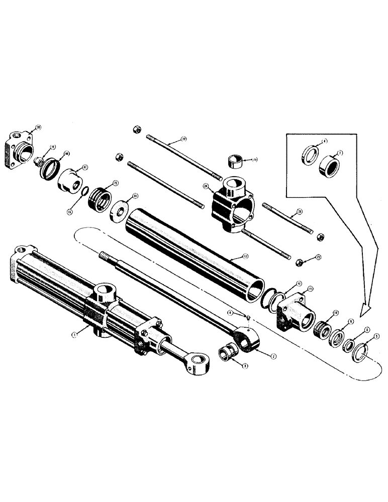 Схема запчастей Case 400 - (290) - BACKHOE HYDRAULIC SWING CYLINDERS (07) - HYDRAULIC SYSTEM