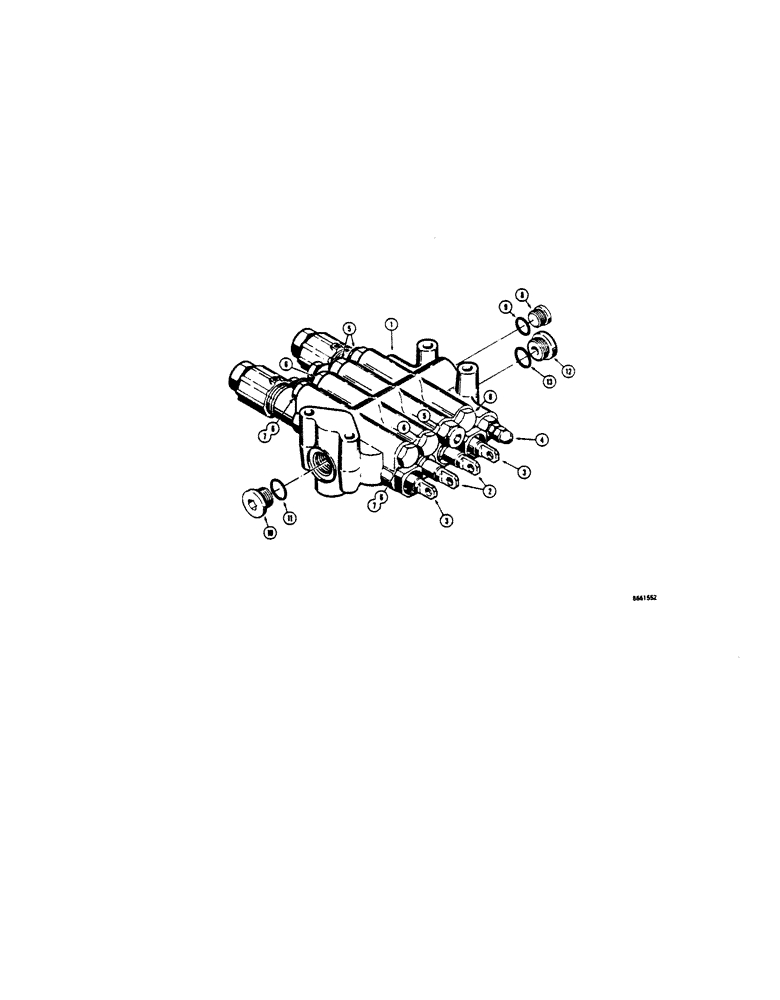 Схема запчастей Case 450 - (312[1]) - D36085 LOADER CONTROL VALVE (4 SPOOL) USED ON MODELS WITHOUT RETURN TO DIG FEATURE (07) - HYDRAULIC SYSTEM