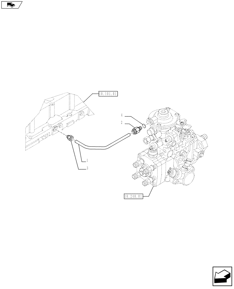 Схема запчастей Case F4GE9454K J604 - (10.218.04) - INJECTION EQUIPMENT - PIPING (2852058) (10) - ENGINE