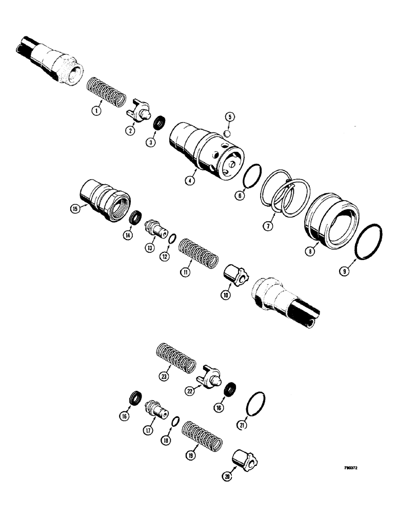 Схема запчастей Case 350 - (218) - HYDRAULIC COUPLINGS (07) - HYDRAULIC SYSTEM