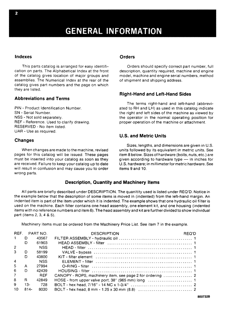 Схема запчастей Case 480C - (002) - GENERAL INFORMATION (05) - SERVICE & MAINTENANCE