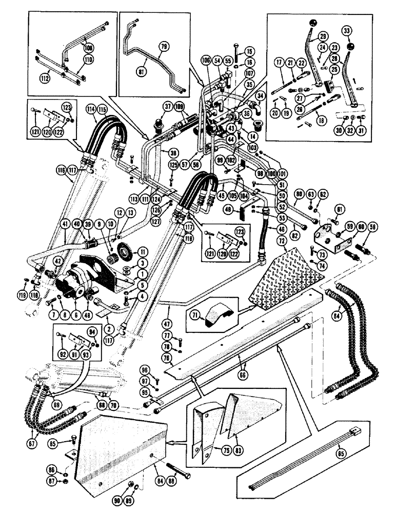 Схема запчастей Case 600 - (176) - HYDRAULIC BULLDOZER OR CROWN AND TILT DOZER HYDRAULIC INSTALLATION (07) - HYDRAULIC SYSTEM