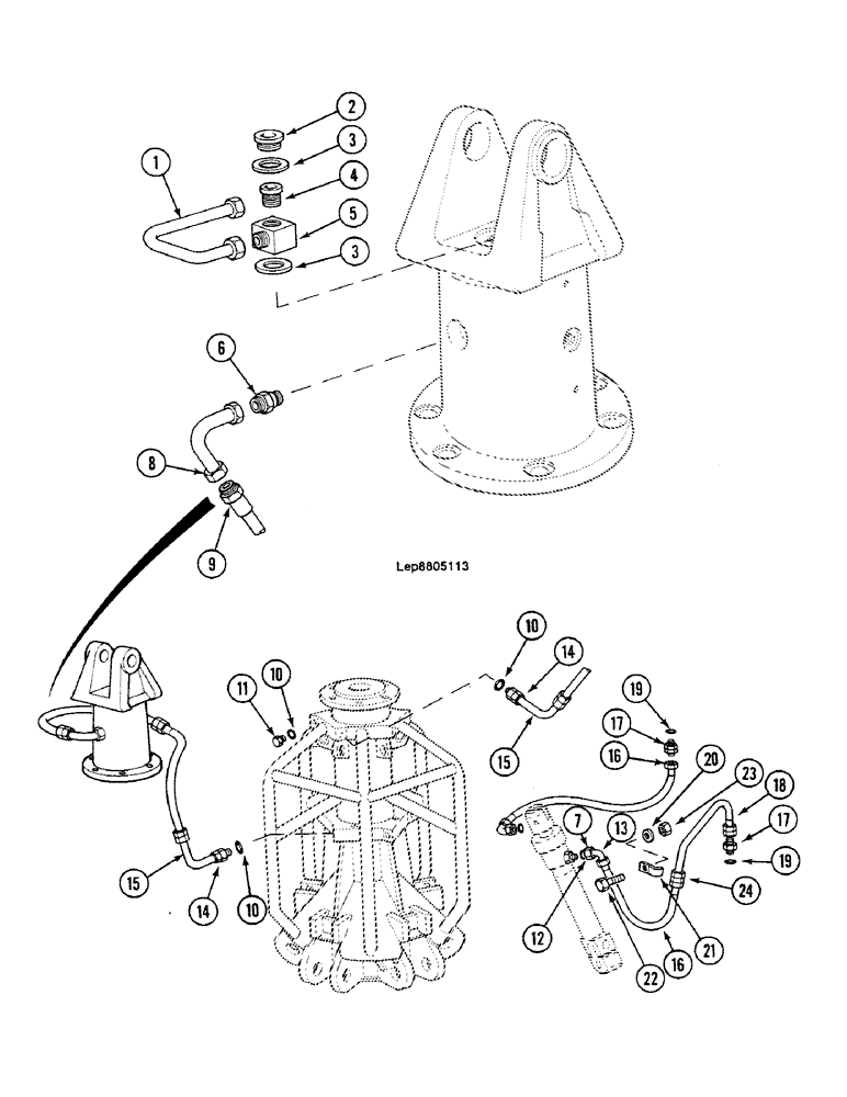 Схема запчастей Case 688C - (8G-060) - FIVE-TINE GRAB HYDRAULIC CIRCUIT (07) - HYDRAULIC SYSTEM