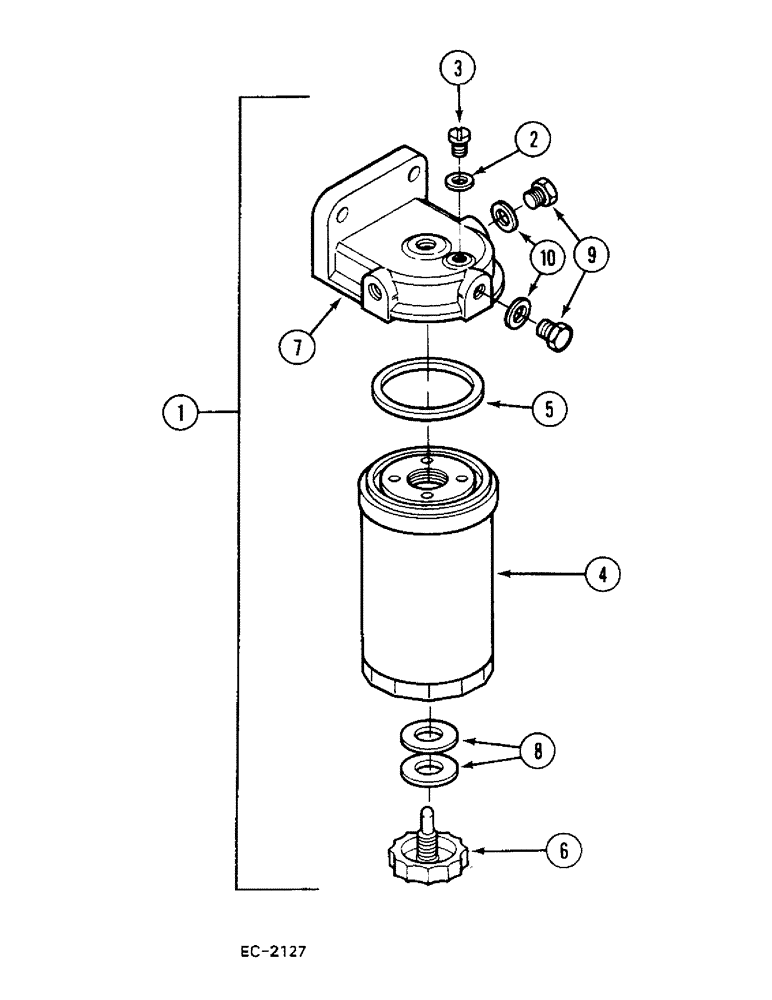 Схема запчастей Case 380B - (3-62) - FUEL FILTER (03) - FUEL SYSTEM