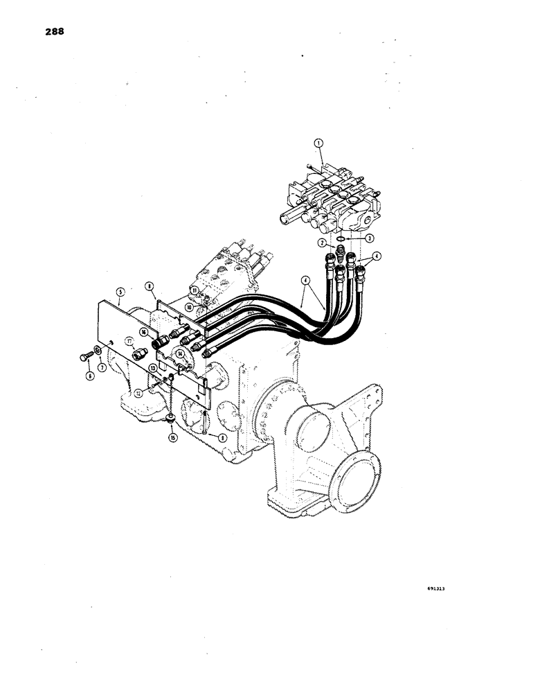 Схема запчастей Case 850 - (288) - DUAL PULL BEHIND HYDRAULICS (07) - HYDRAULIC SYSTEM