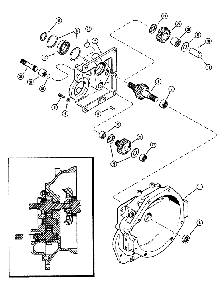 Схема запчастей Case 580B - (126) - MAIN DRIVE GEAR (06) - POWER TRAIN