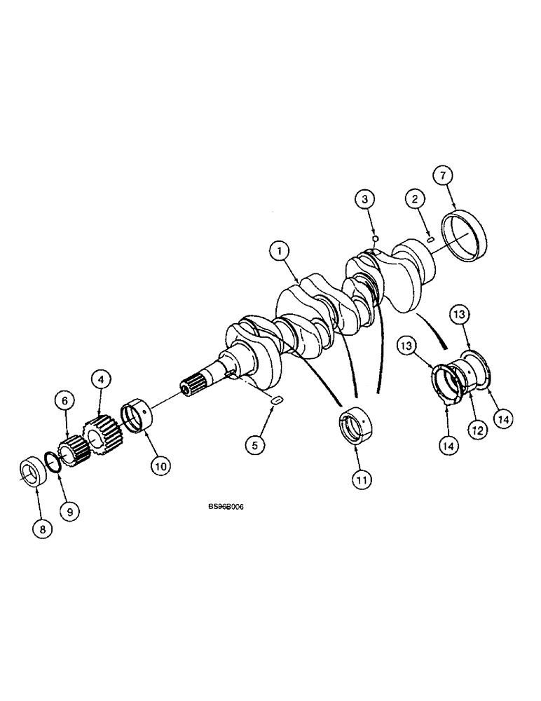 Схема запчастей Case 1825B - (2-30) - CRANKSHAFT (02) - ENGINE