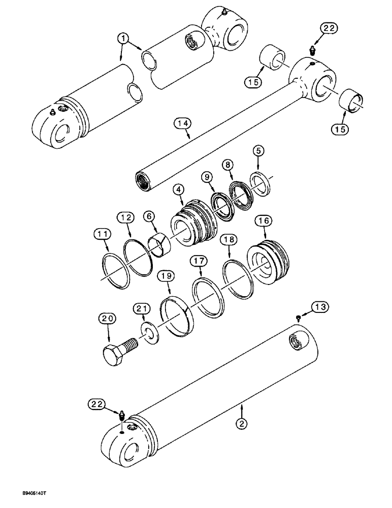 Схема запчастей Case 580SL - (8-162) - BACKHOE DIPPER CYLINDER 126151A1 (08) - HYDRAULICS